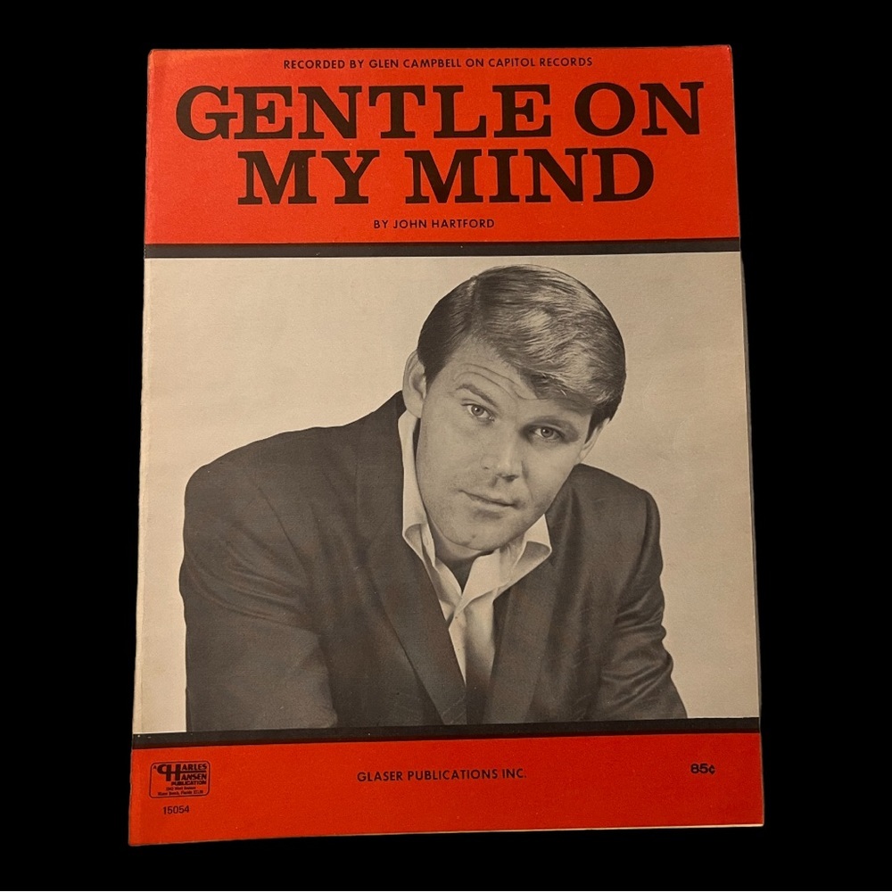 Vintage Sheet Music Glen Campbell Gentle On My Mind 1967